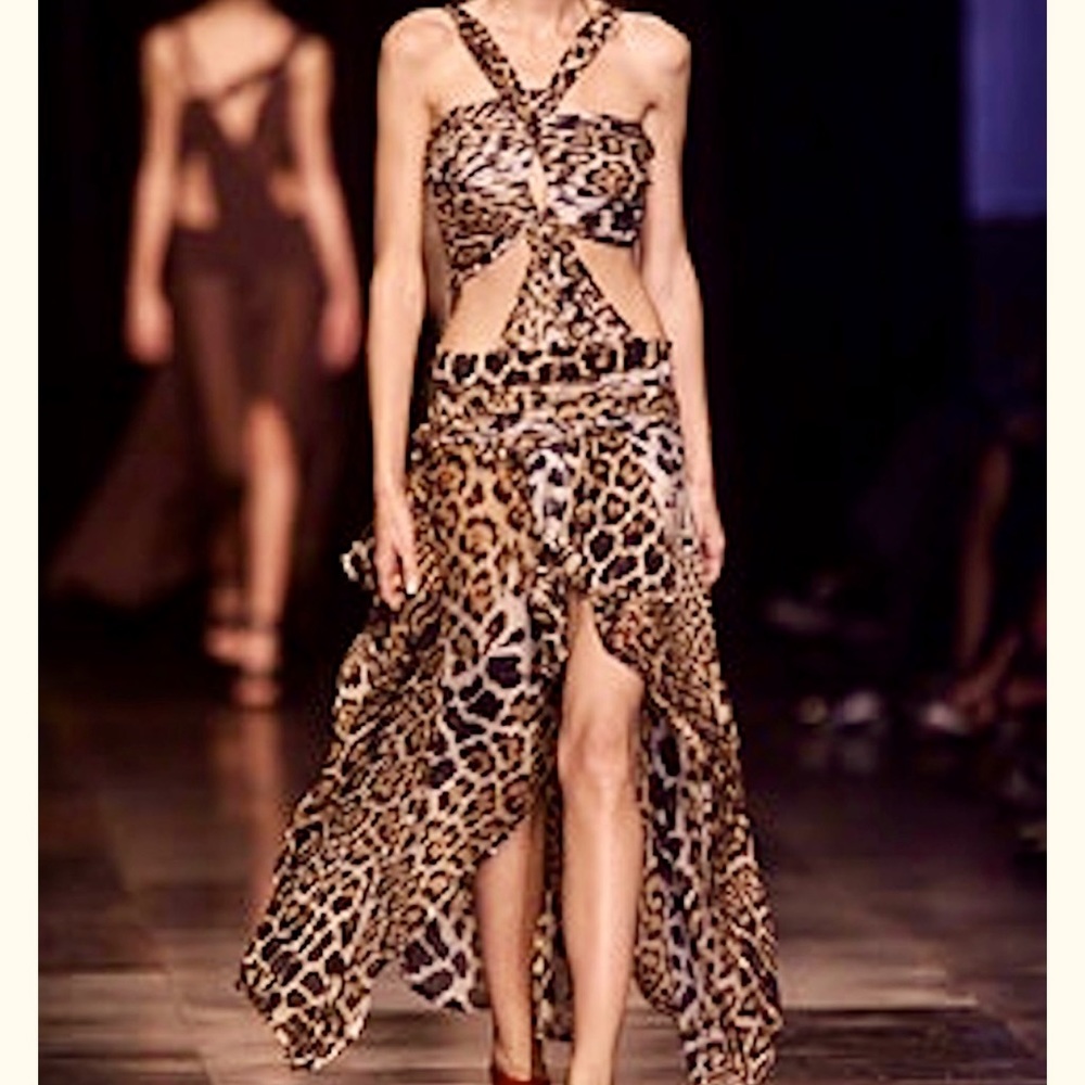 Used Yves Saint Laurent Rive Gauche by Tom Ford Leopard Dress